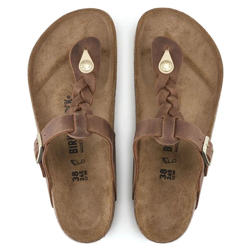 Gizeh Braided - Cognac Oiled Leather||Gizeh tresse -  Cuir huil cognac