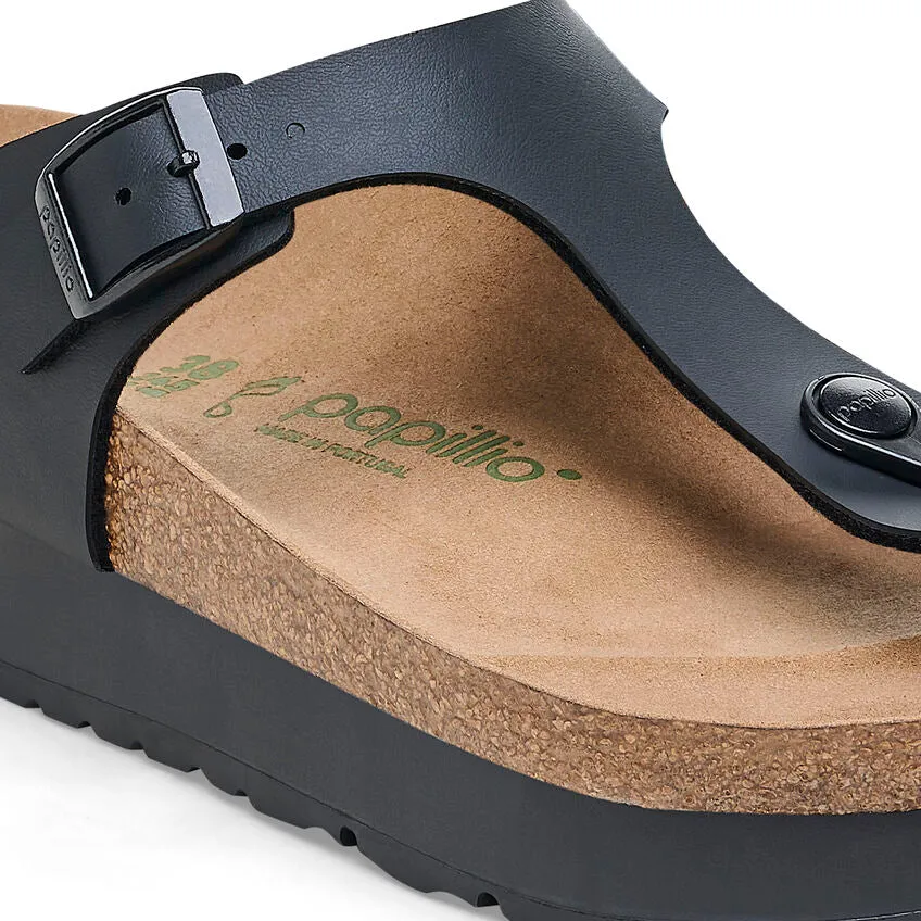 Gizeh Platform Vegan - Black Birko-Flor||Gizeh plateforme vgane - Birko-flor noir