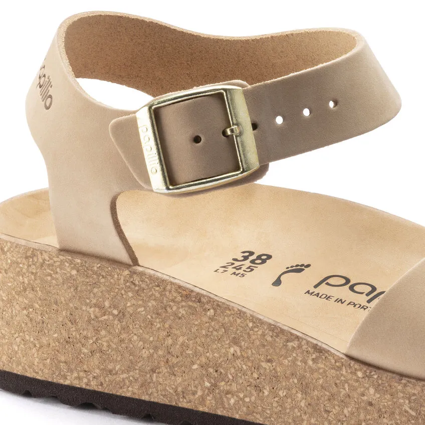 Glenda - Sandcastle Nubuck Leather||Glenda - Cuir nubuck chteau de sable