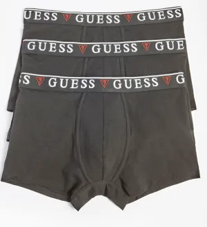 Guess 3 Pair Logo Elastic Boxers In Black For Men