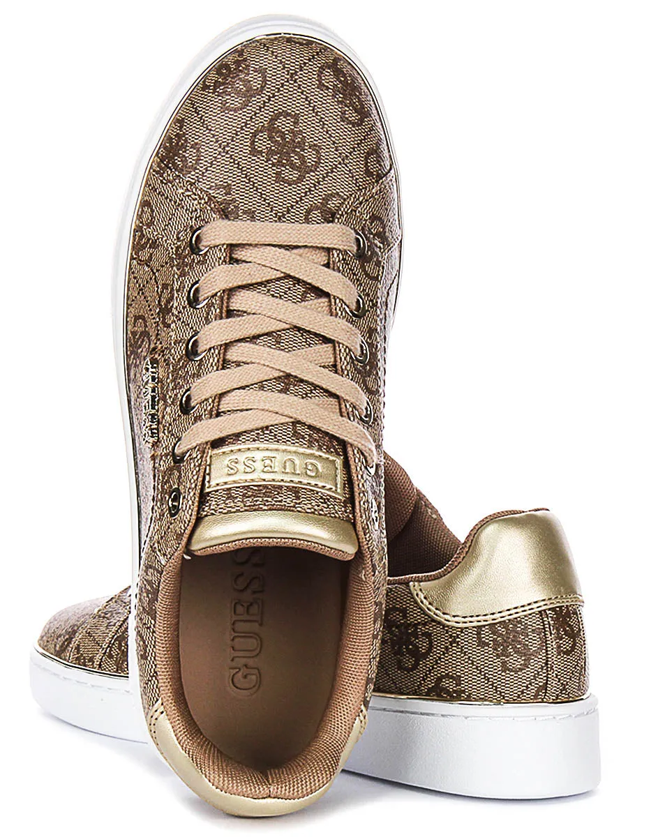 Guess Beckie In Beige 4G Print Sneaker For Women