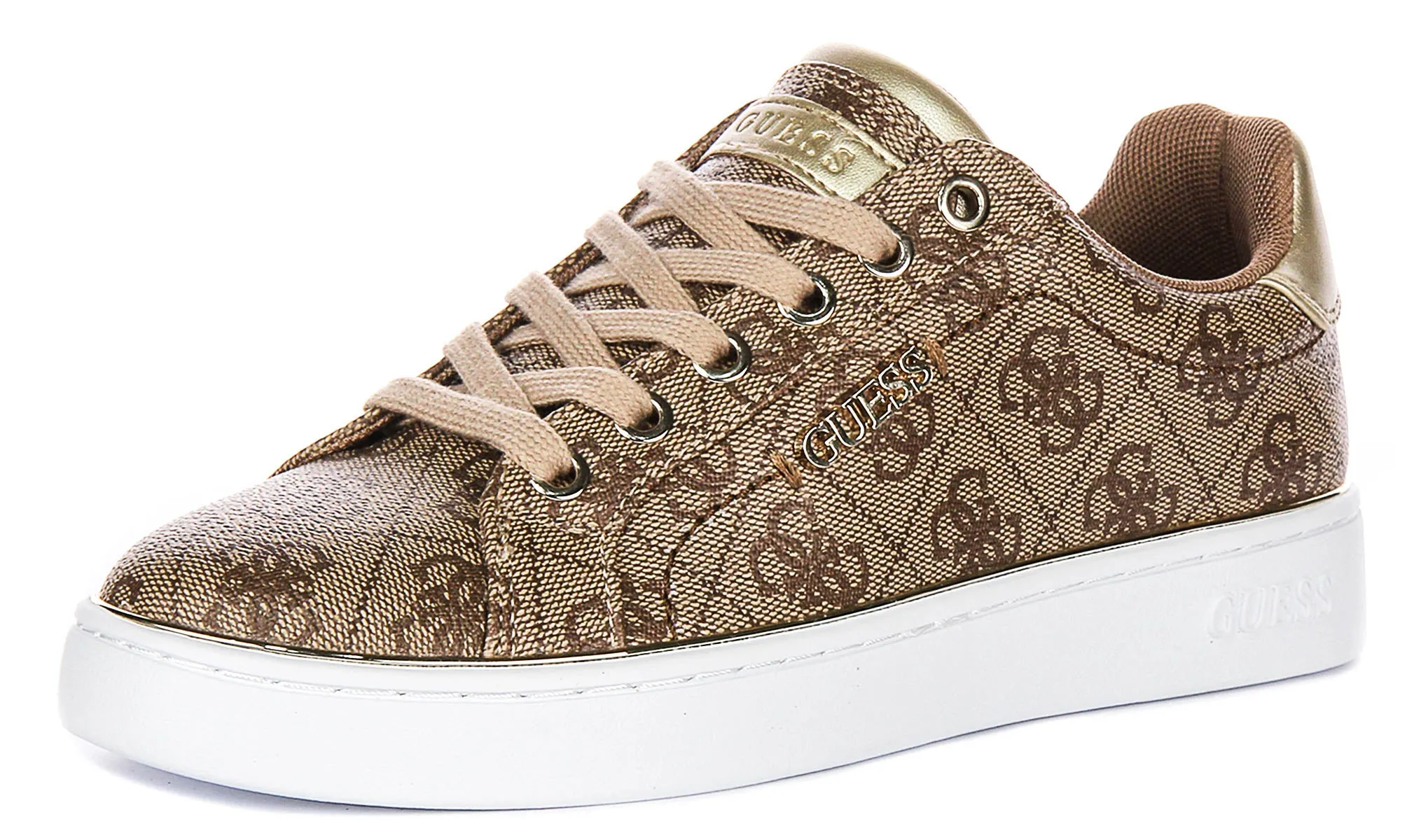 Guess Beckie In Beige 4G Print Sneaker For Women