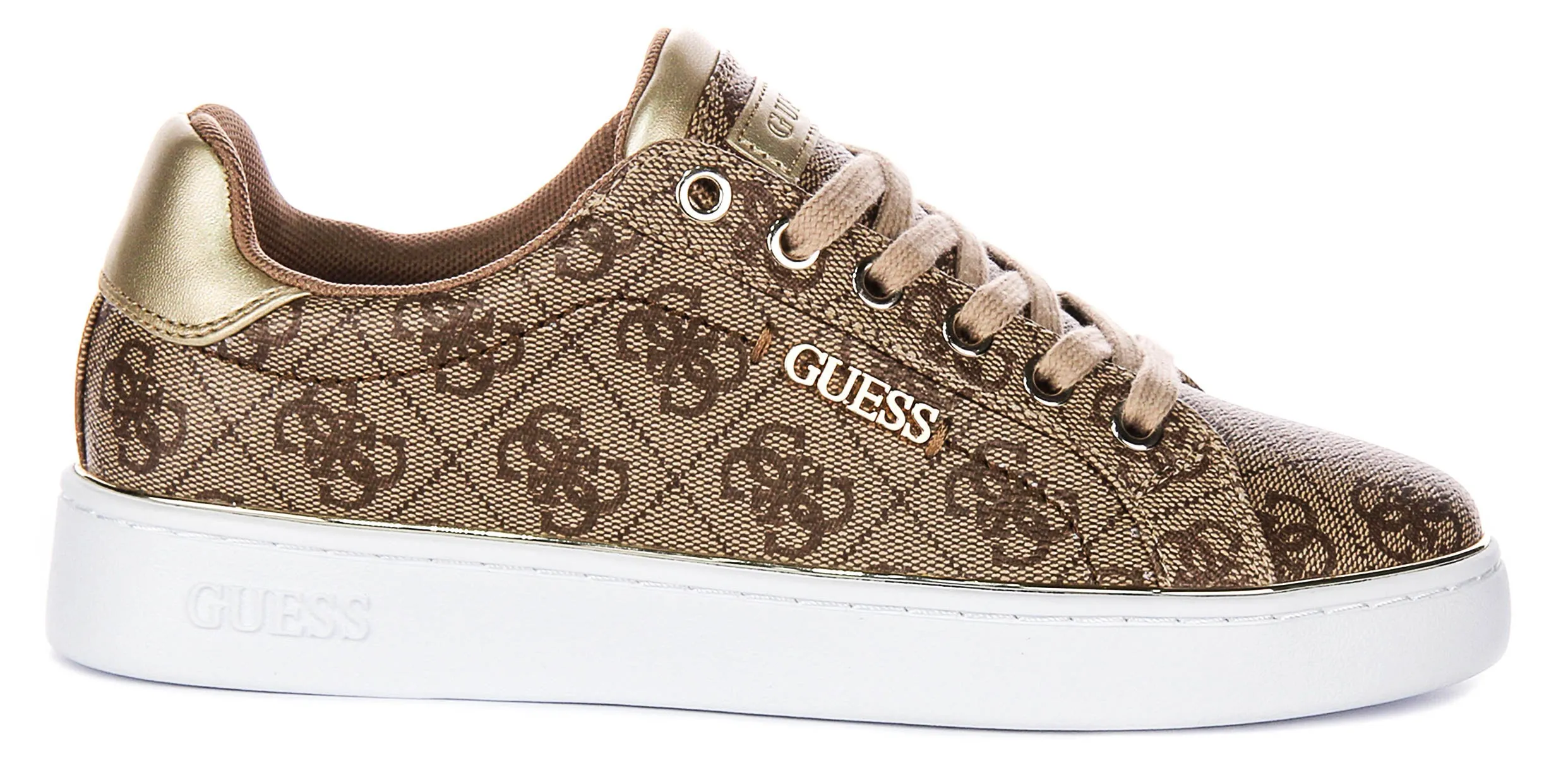 Guess Beckie In Beige 4G Print Sneaker For Women