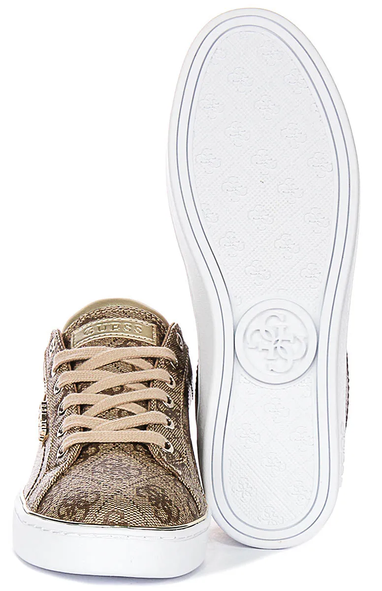 Guess Beckie In Beige 4G Print Sneaker For Women