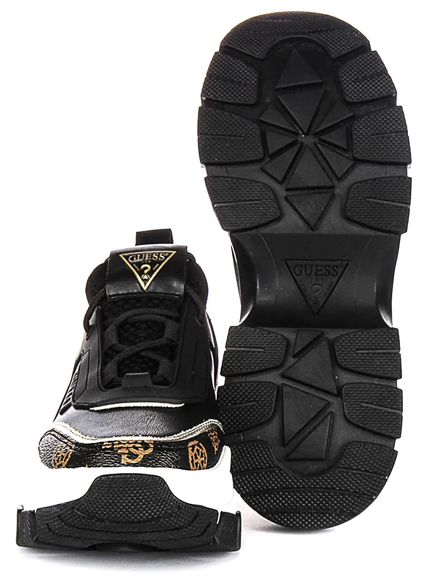 Guess Braydin Neoprene Sneakers In Black Brown For Women