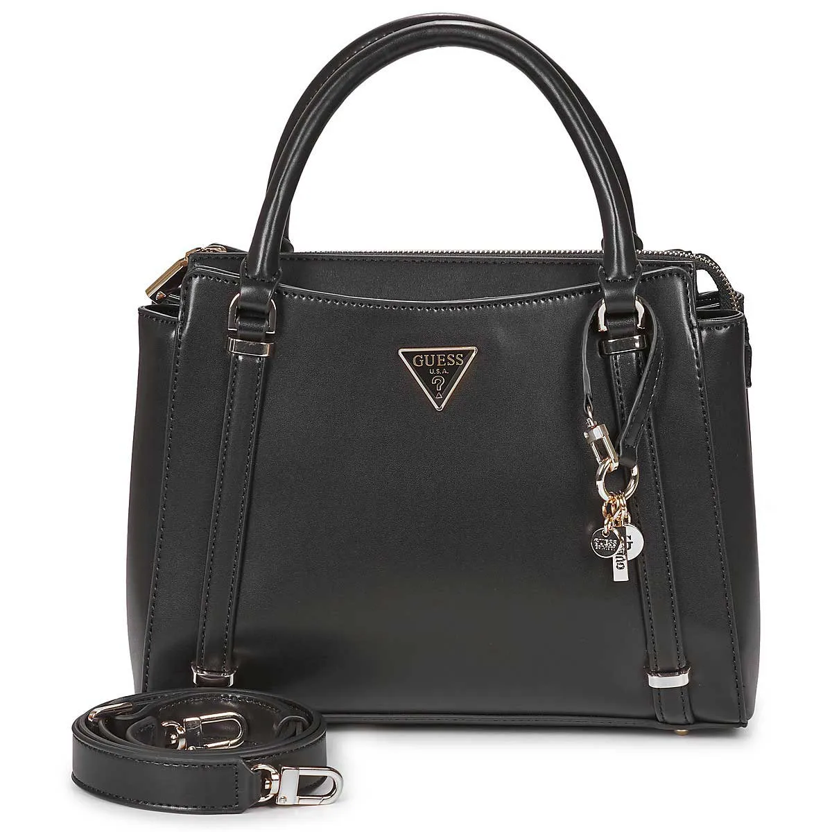 Guess Daryna 2 Compartment Satchel Bag In Black For Women
