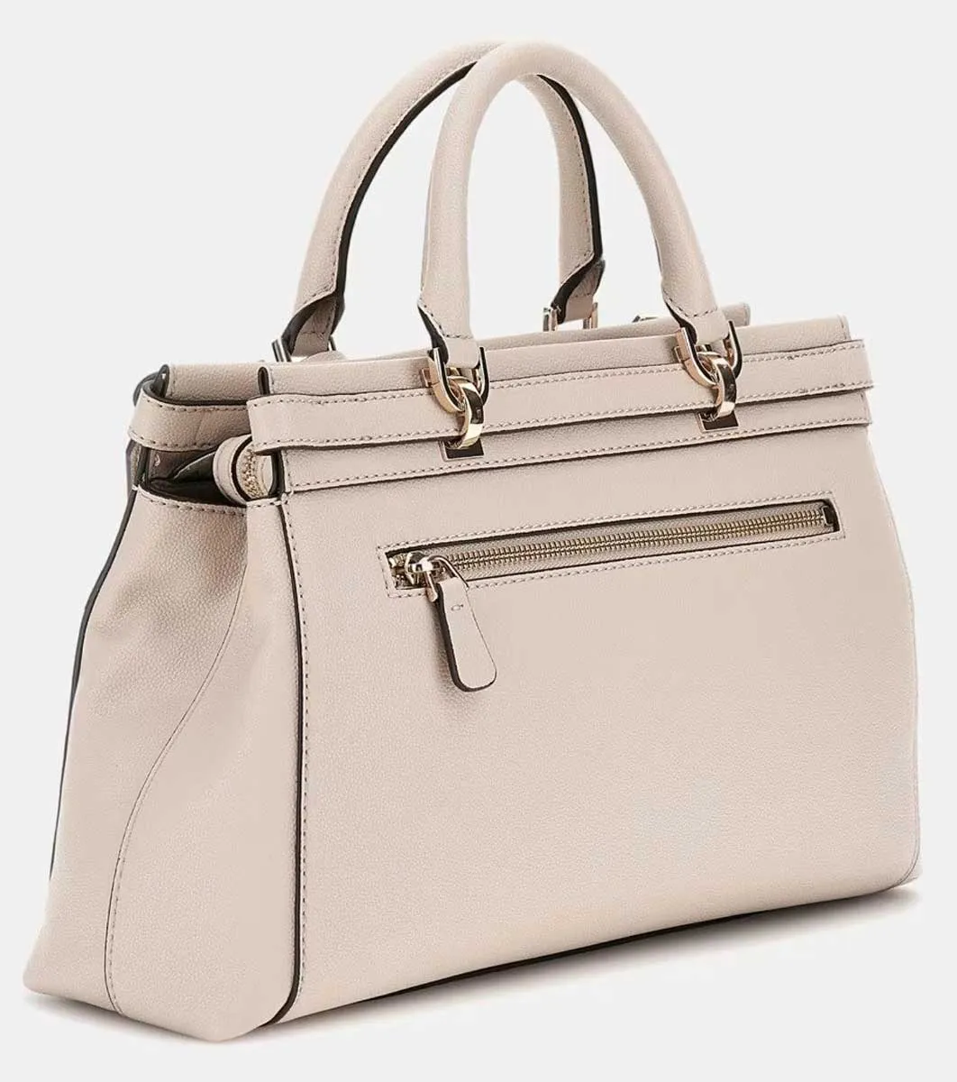 Guess Eco Ali Luxury Satchel Handbag In Almond For Women