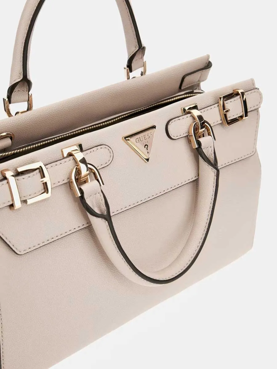 Guess Eco Ali Luxury Satchel Handbag In Almond For Women