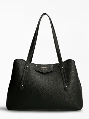 Guess Eco Brenton Girlfriend Satchel In Black For Women