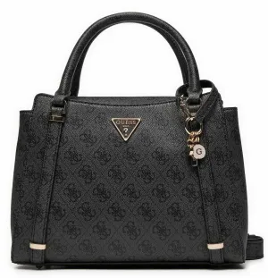 Guess Eco Erica Logo Peony Satchel Bag In Coal For Women