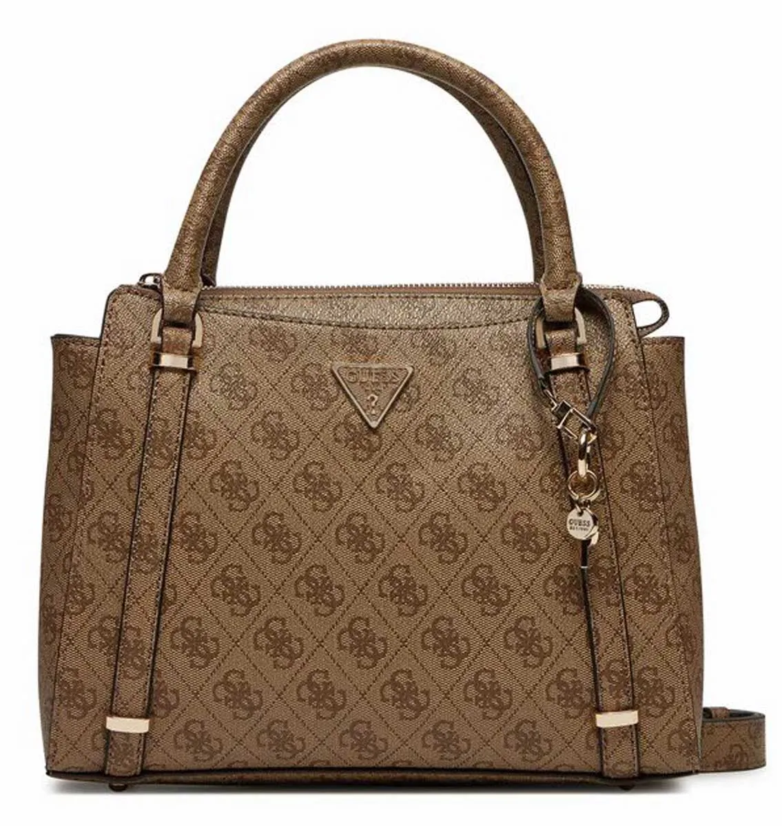 Guess Eco Erica Logo Peony Satchel Bag In Lattee For Women