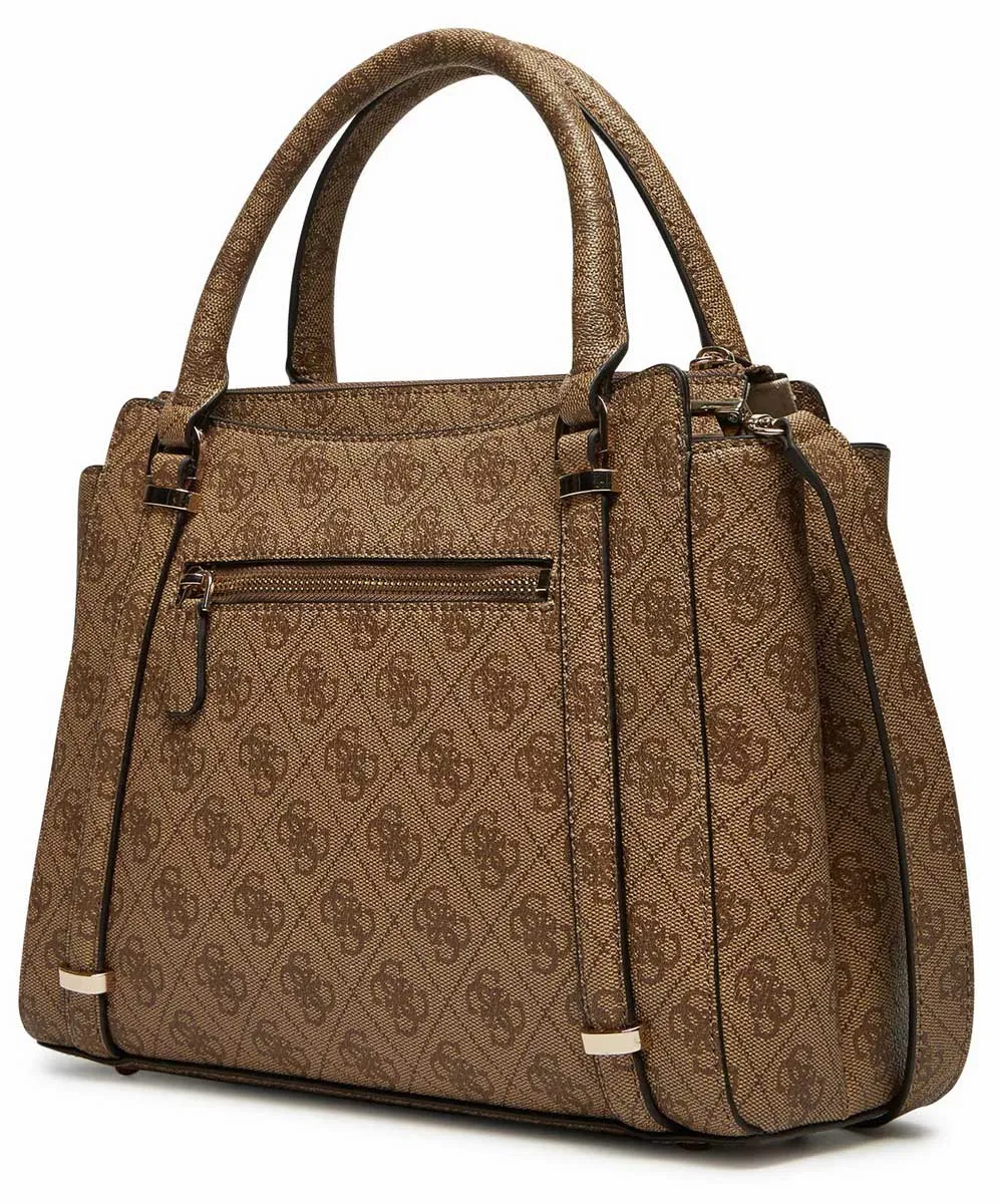 Guess Eco Erica Logo Peony Satchel Bag In Lattee For Women