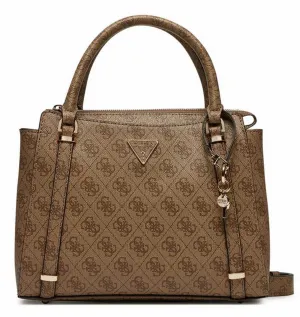Guess Eco Erica Logo Peony Satchel Bag In Lattee For Women