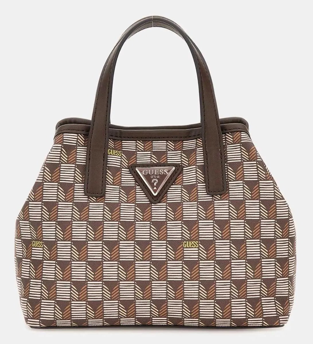 Guess G Wave Geometric Mini Tote In Brown For Women