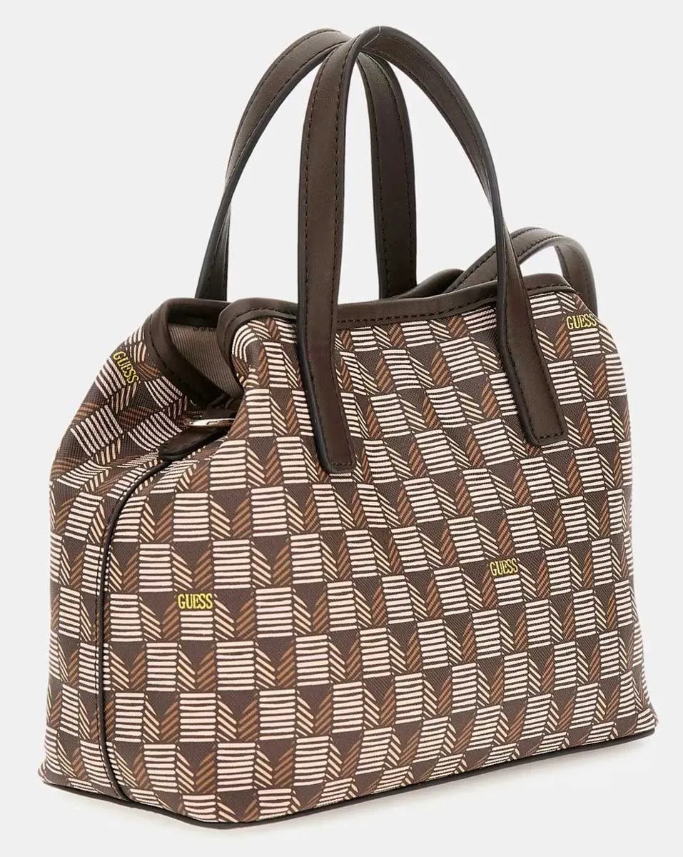 Guess G Wave Geometric Mini Tote In Brown For Women