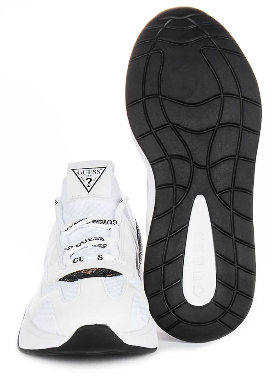 Guess Geniver Sneaker In White Brown For Women