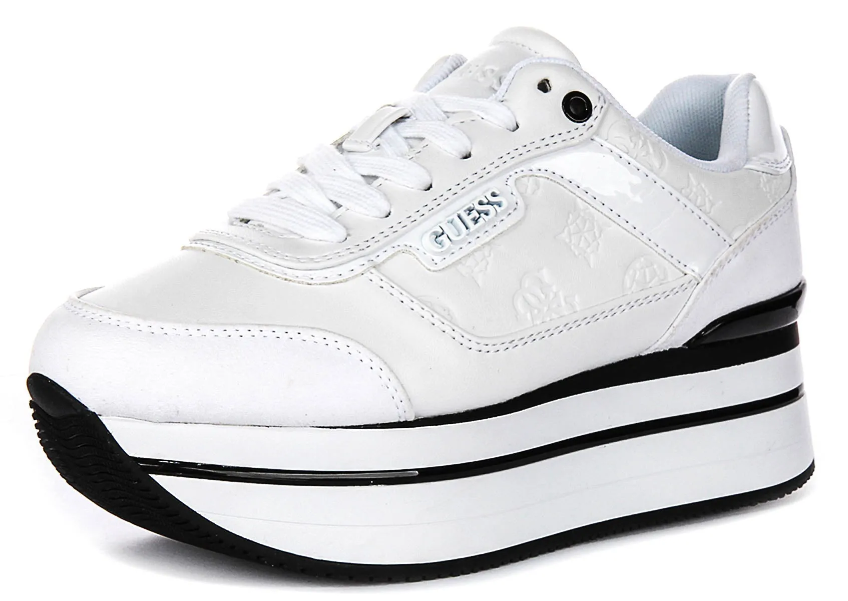 Guess Hansin Platform Sneakers In White For Women