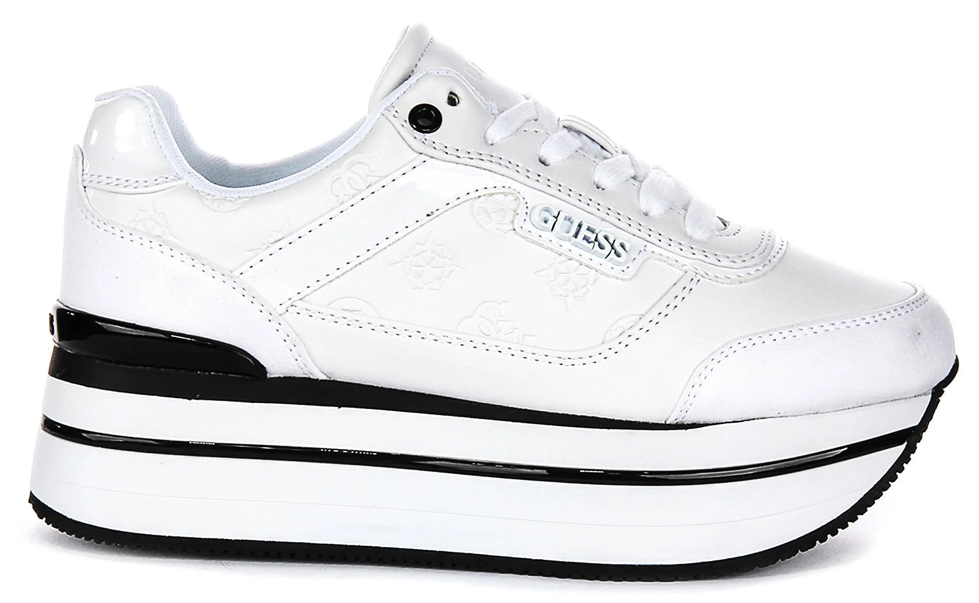 Guess Hansin Platform Sneakers In White For Women