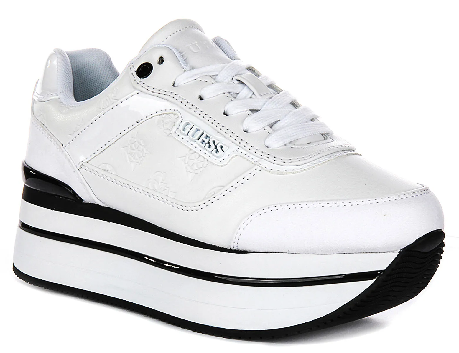 Guess Hansin Platform Sneakers In White For Women