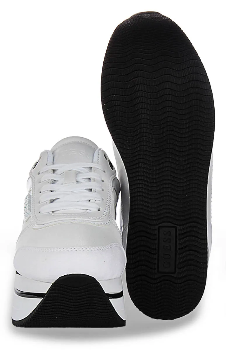 Guess Hansin Platform Sneakers In White For Women