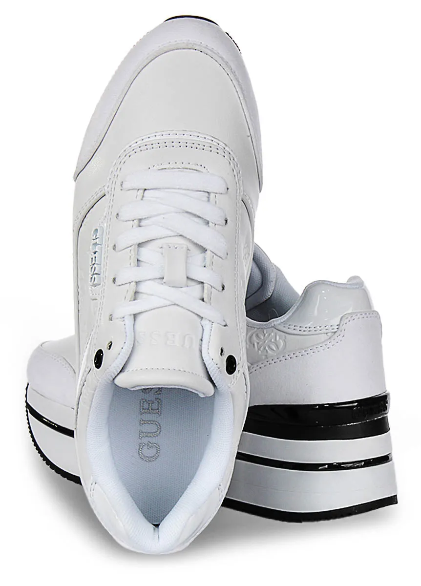 Guess Hansin Platform Sneakers In White For Women