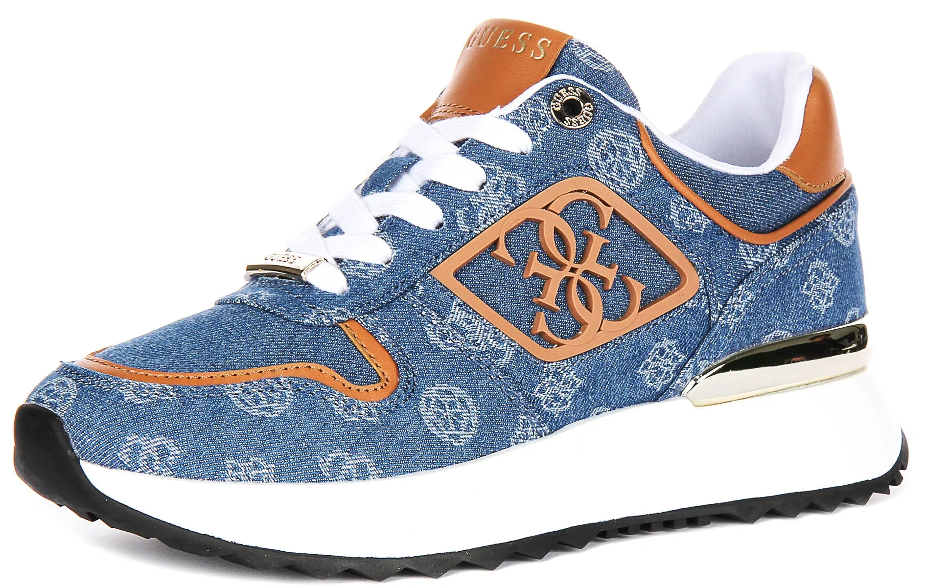 Guess Koyaa 4G Peony Logo In Blue Denim Sneaker