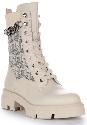 Guess Madira Boot In Cream For Women