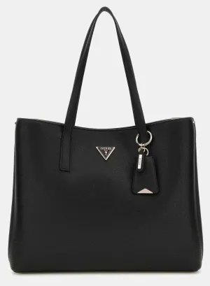 Guess Meridian Triangle Logo Shopper Bag In Black For Women