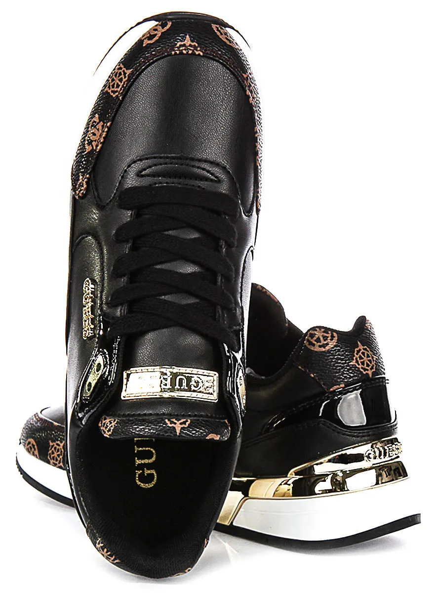 Guess Moxea Sneaker In Black Brown For Women