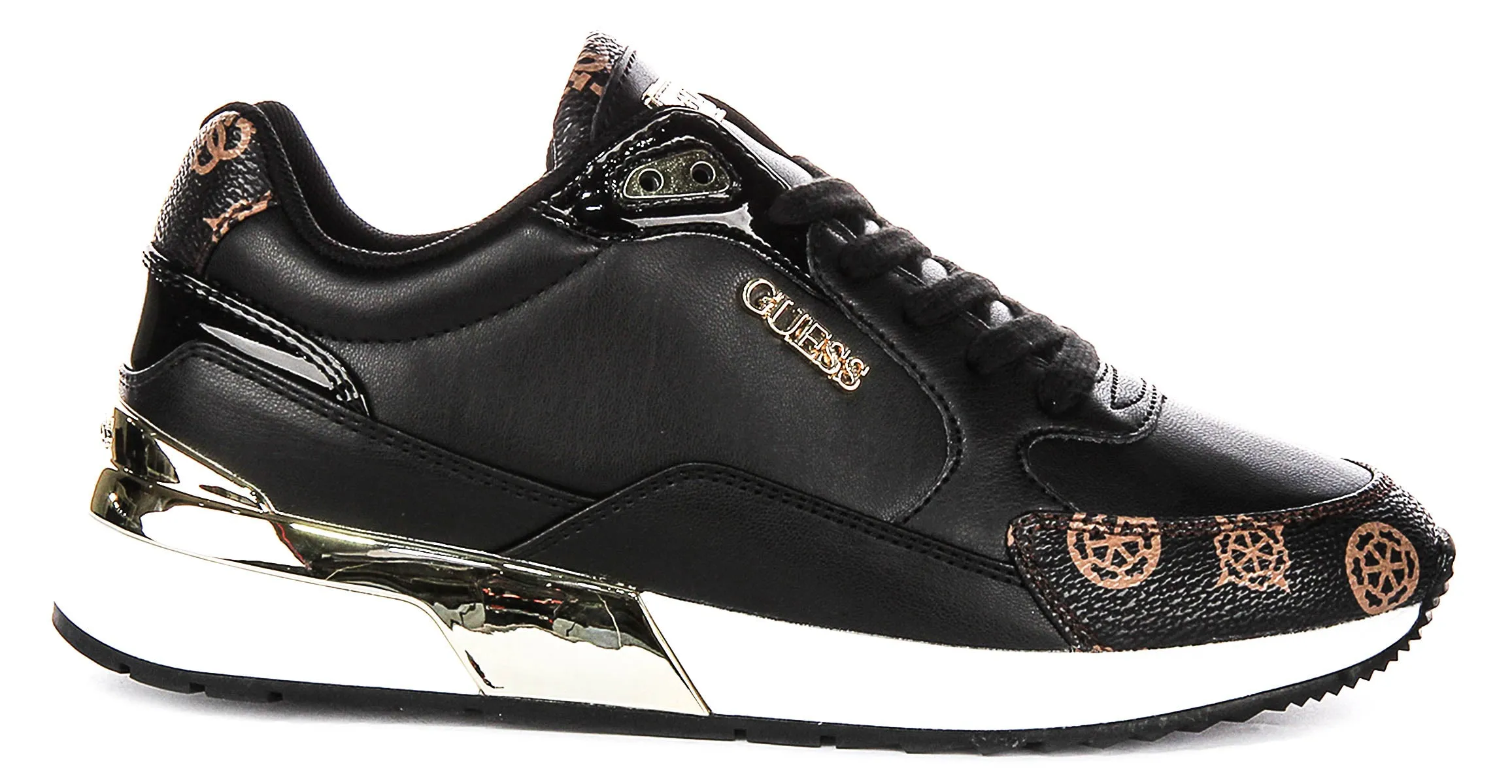 Guess Moxea Sneaker In Black Brown For Women