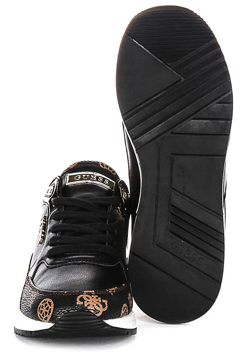 Guess Moxea Sneaker In Black Brown For Women
