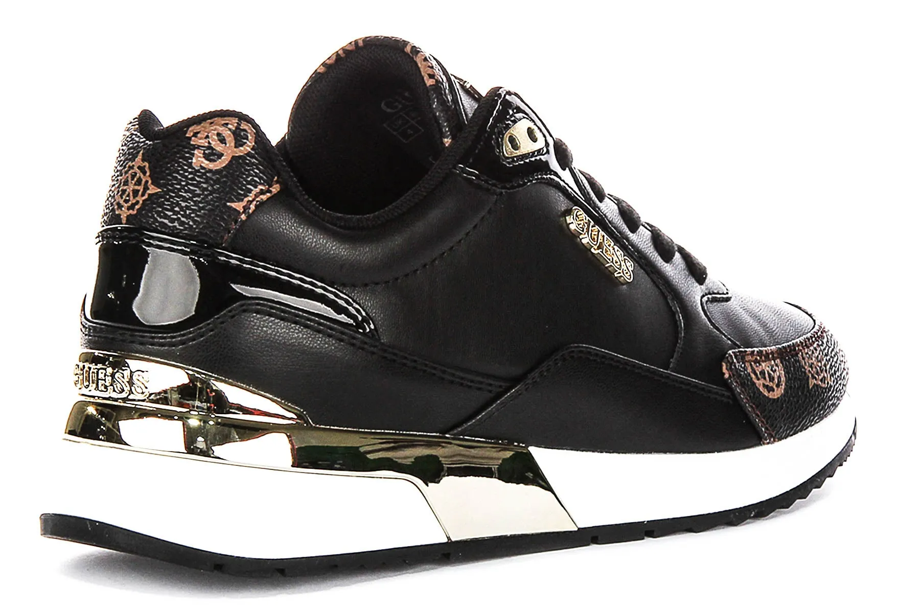 Guess Moxea Sneaker In Black Brown For Women