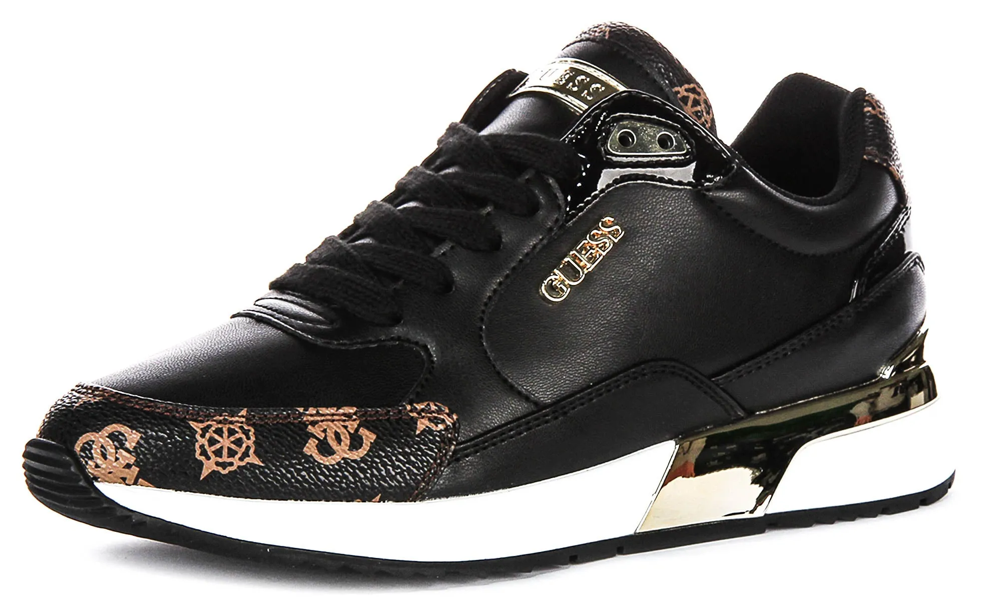 Guess Moxea Sneaker In Black Brown For Women