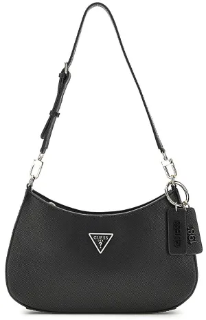 Guess Noelle Saffiano Shoulder Bag In Black For Women
