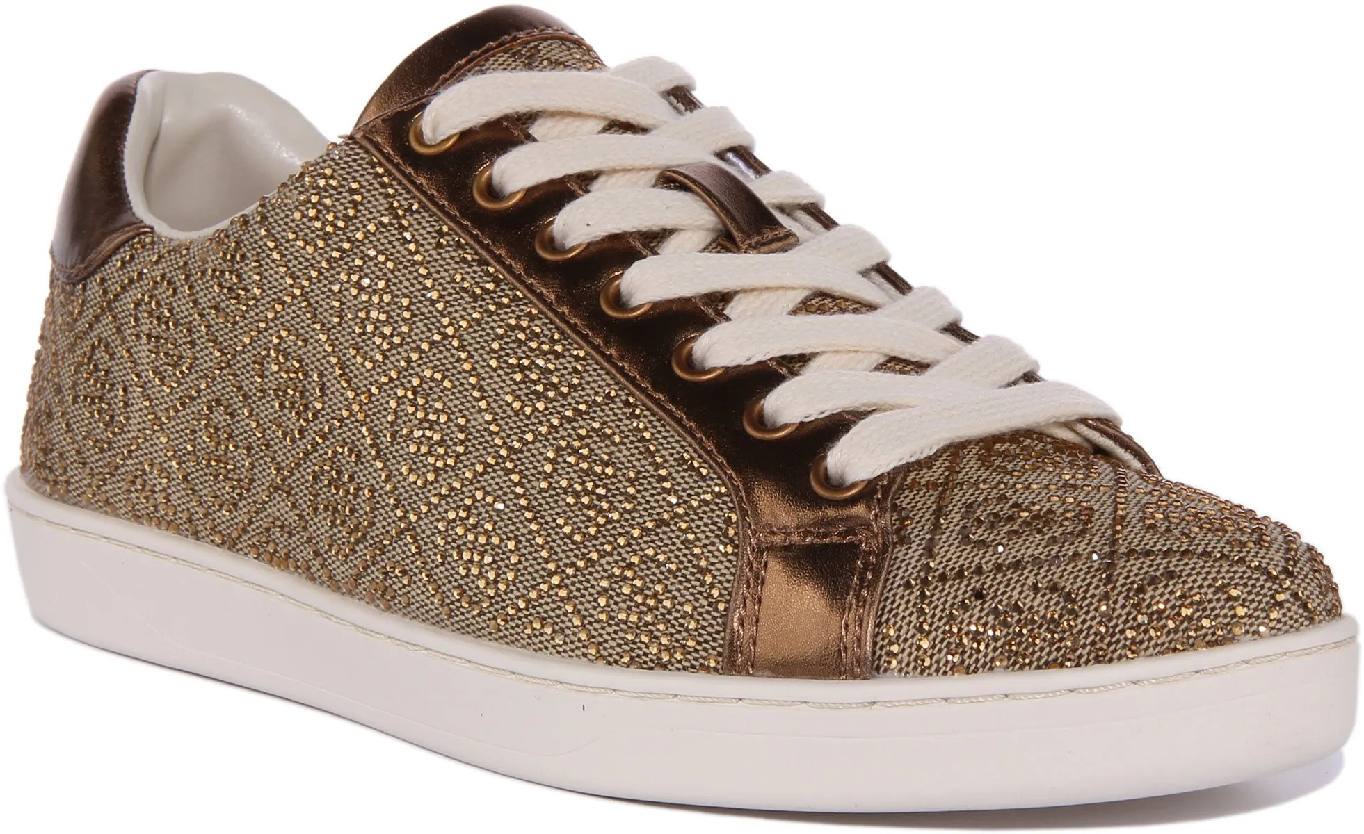 Guess Rosalia In Beige 4G Rhinestone For Women