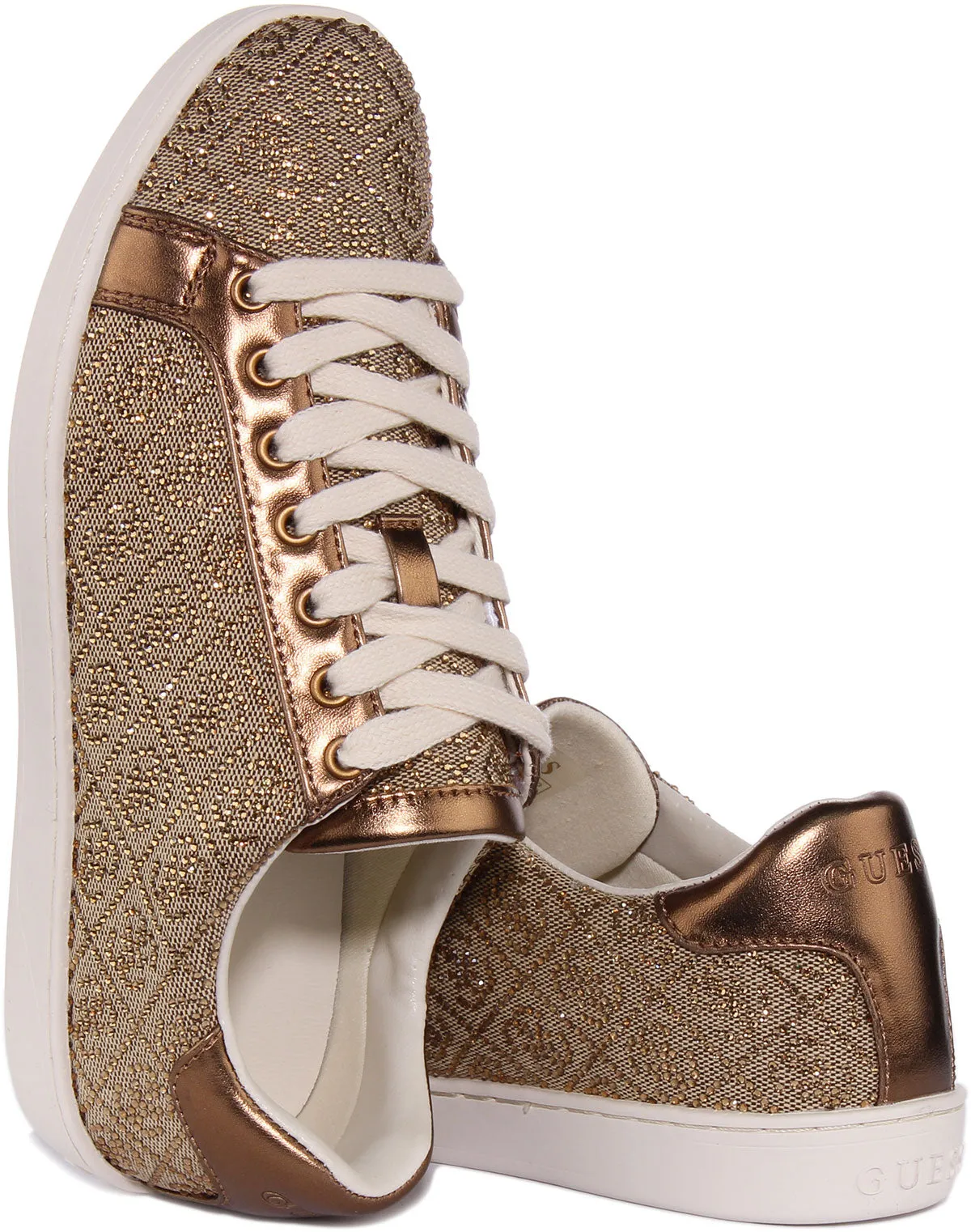 Guess Rosalia In Beige 4G Rhinestone For Women