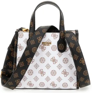 Guess Silvana Mini Handbag In White Brown For Women