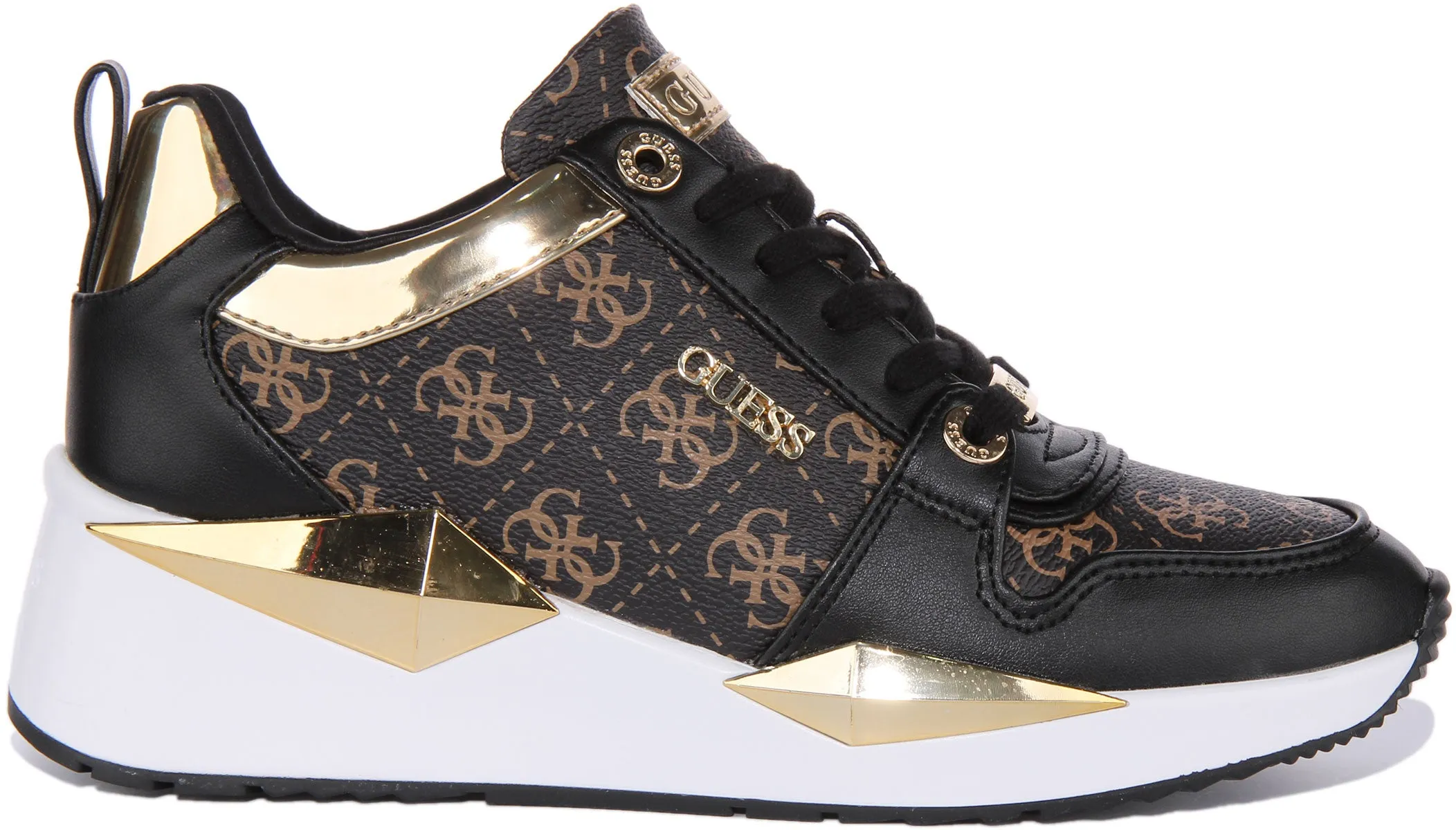 Guess Taylln Trainer In Brown Black For Women