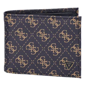 Guess Vezzola Card & Money Leather Wallet In Brown