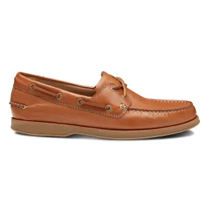 Johnston & Murphy Men's Monaco 2-Eye Boat Shoe Tan Glove Leather