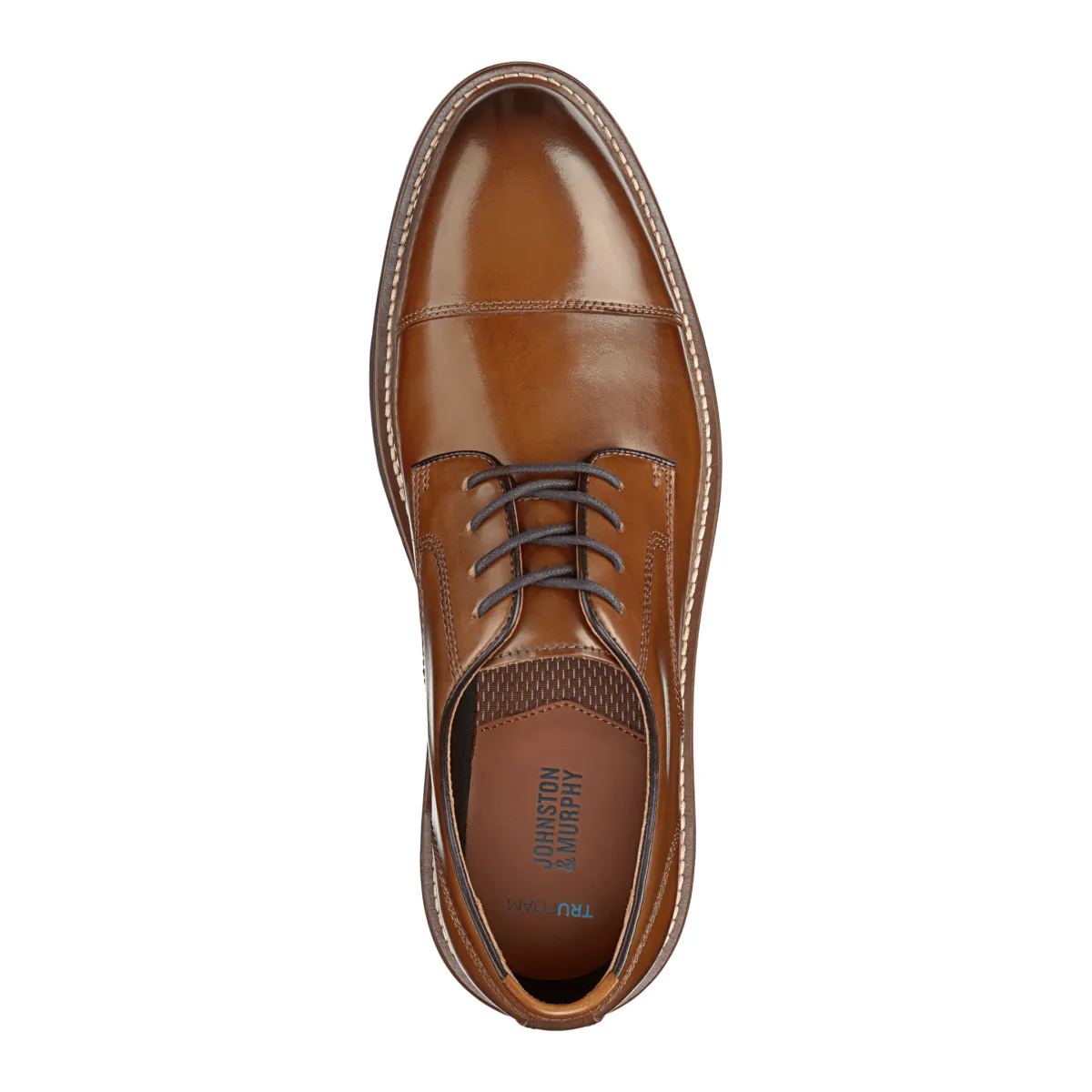 Johnston & Murphy Men's Upton Dress Cap Toe Tan Full Grain Leather