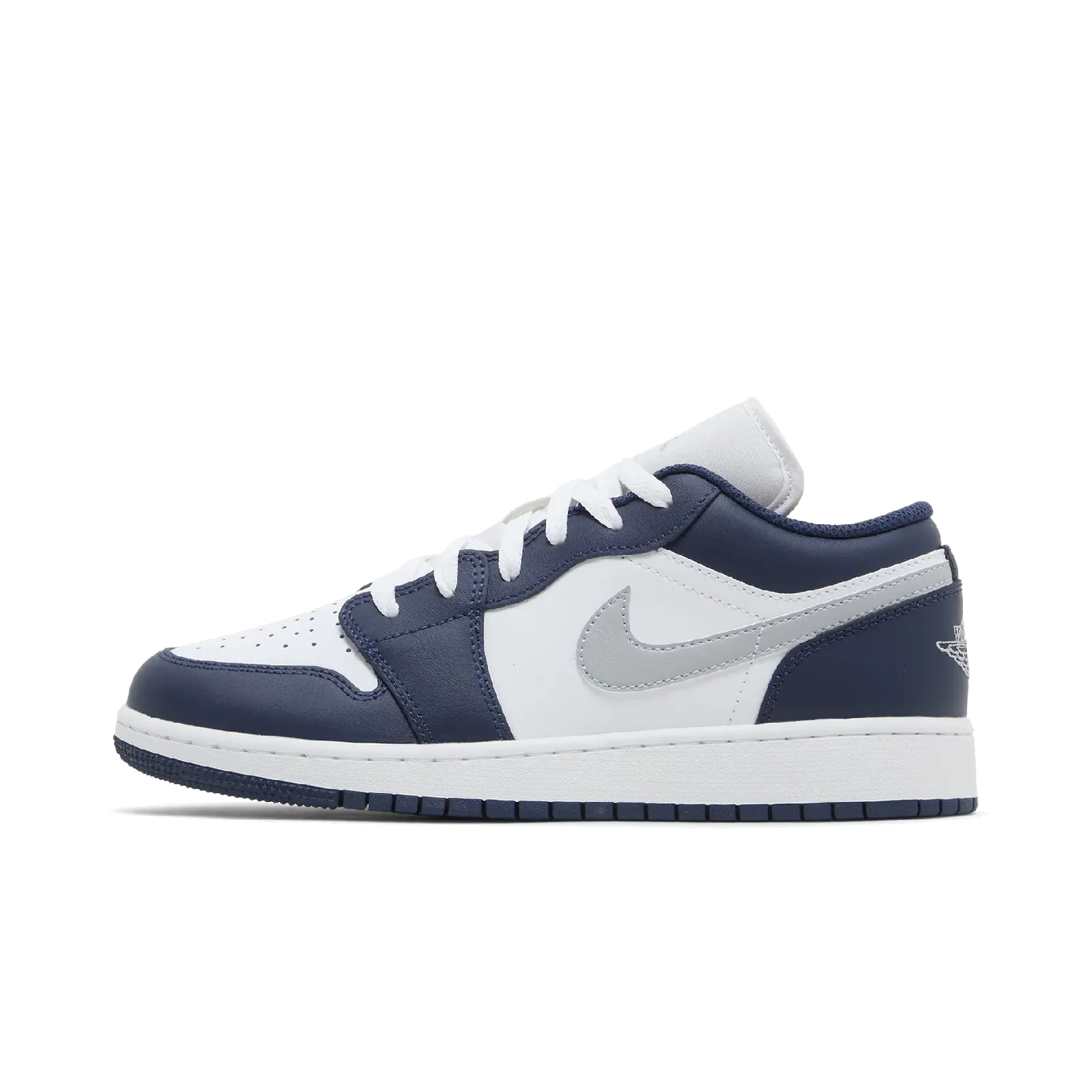 Jordan 1 Low Midnight Navy Wolf Grey (GS)