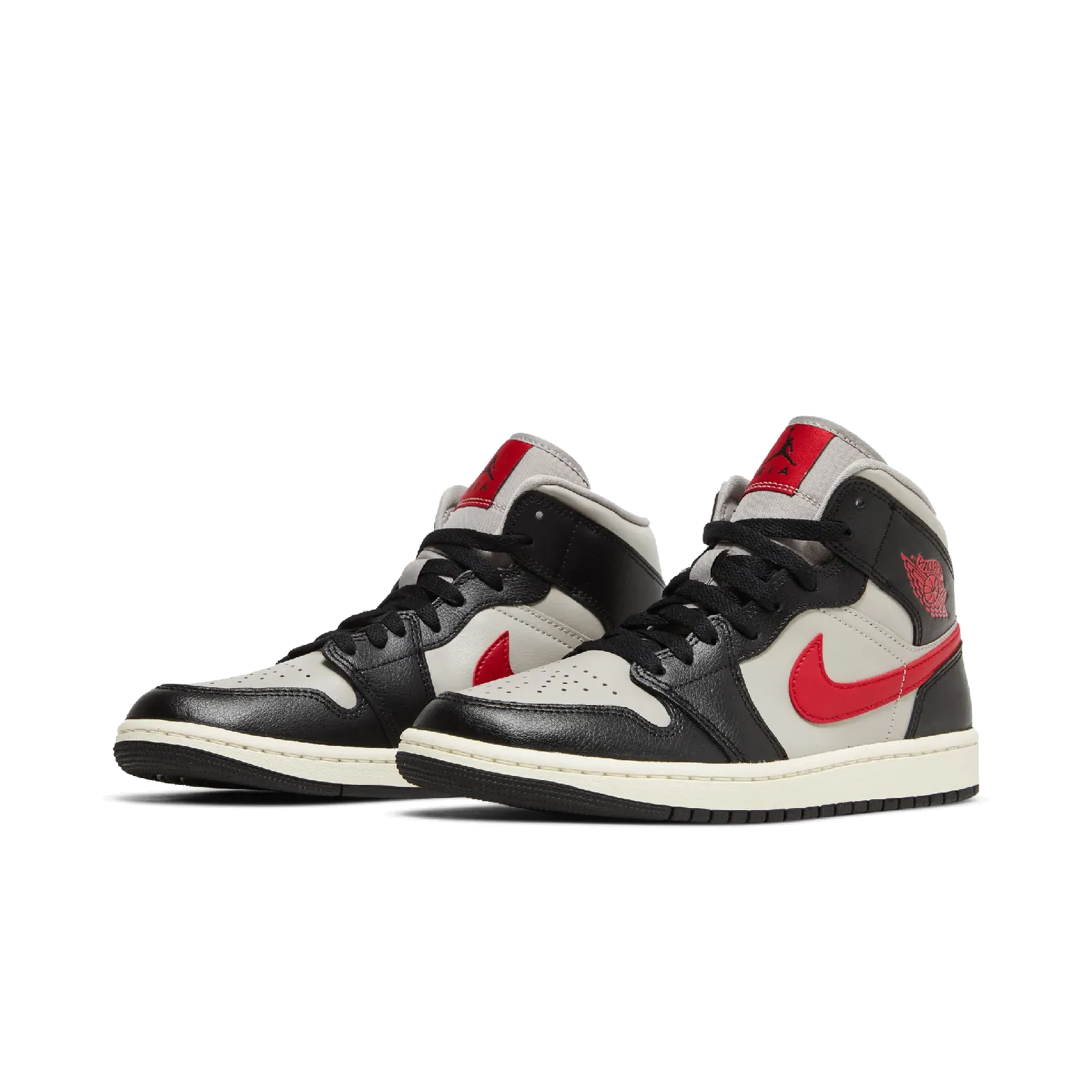 Jordan 1 Mid Black College Grey Gym Red (Women's)