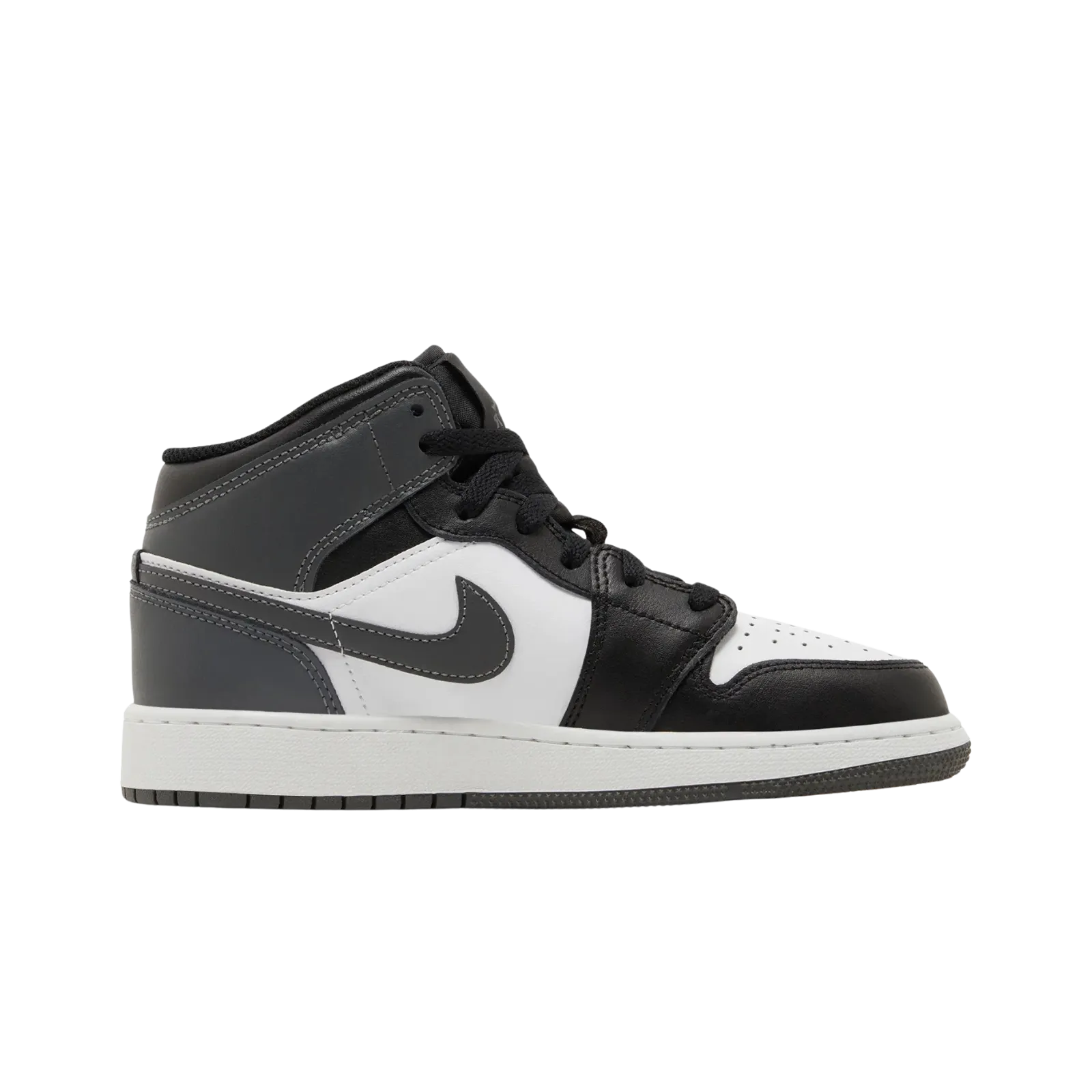 Jordan 1 Mid Black White Iron Grey (GS)