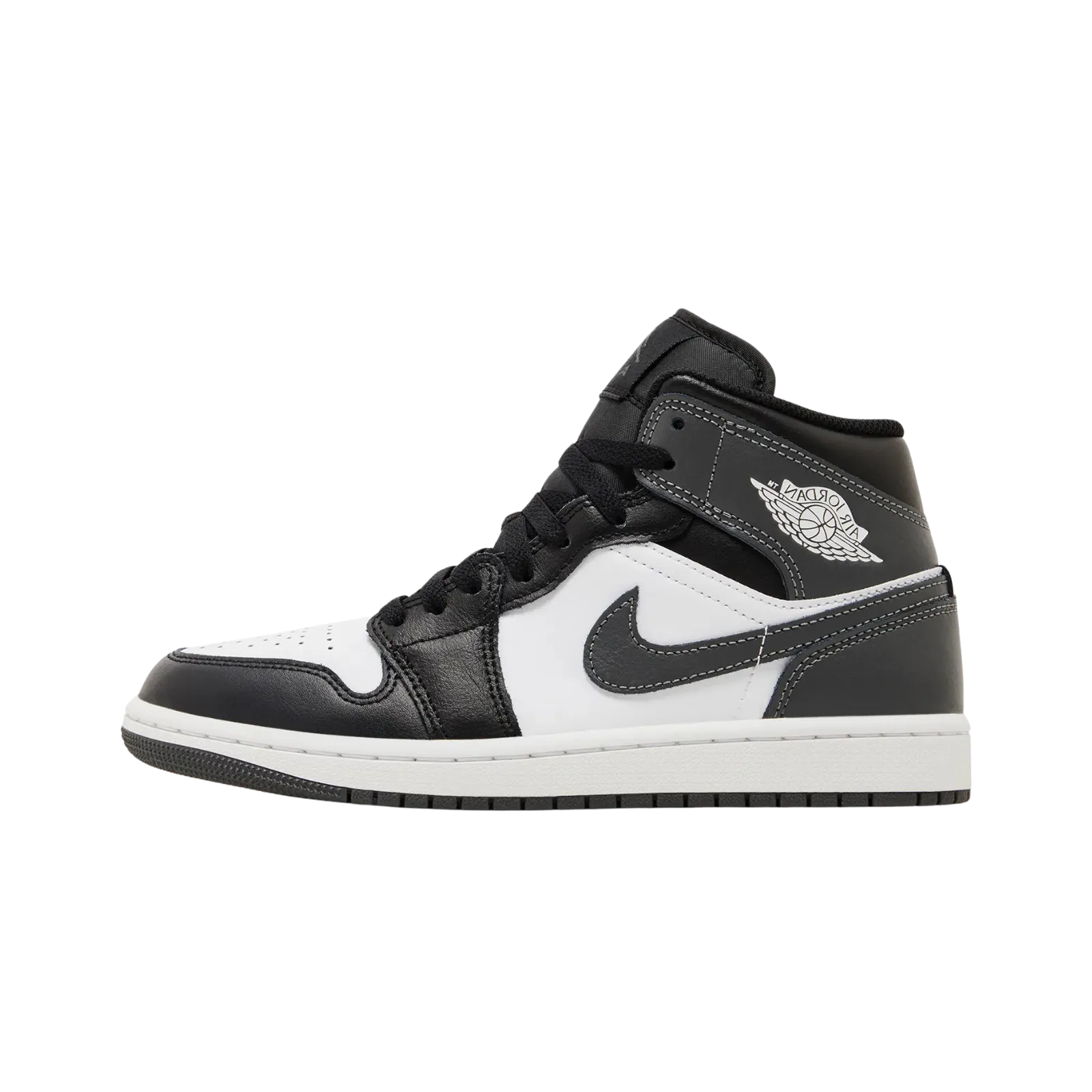 Jordan 1 Mid Black White Iron Grey