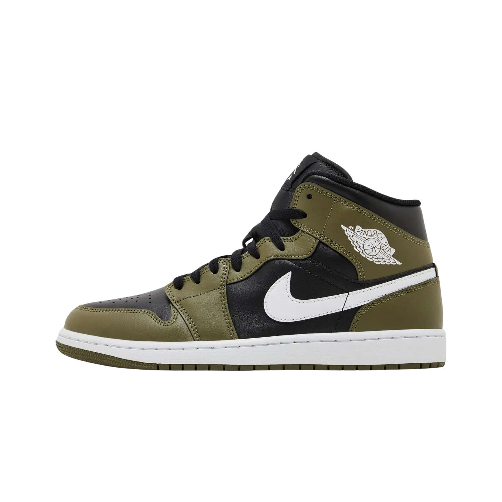 Jordan 1 Mid Black White Olive
