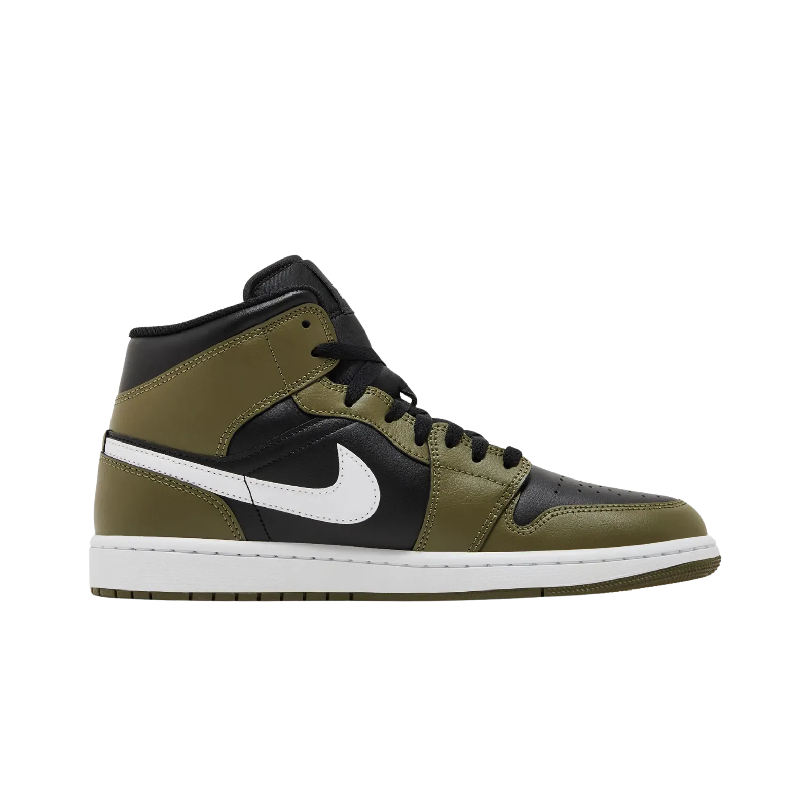 Jordan 1 Mid Black White Olive