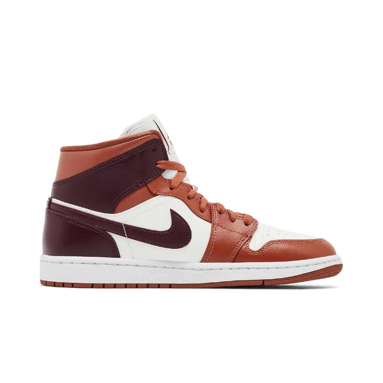 Jordan 1 Mid Dusty Peach Night Maroon (Women's)