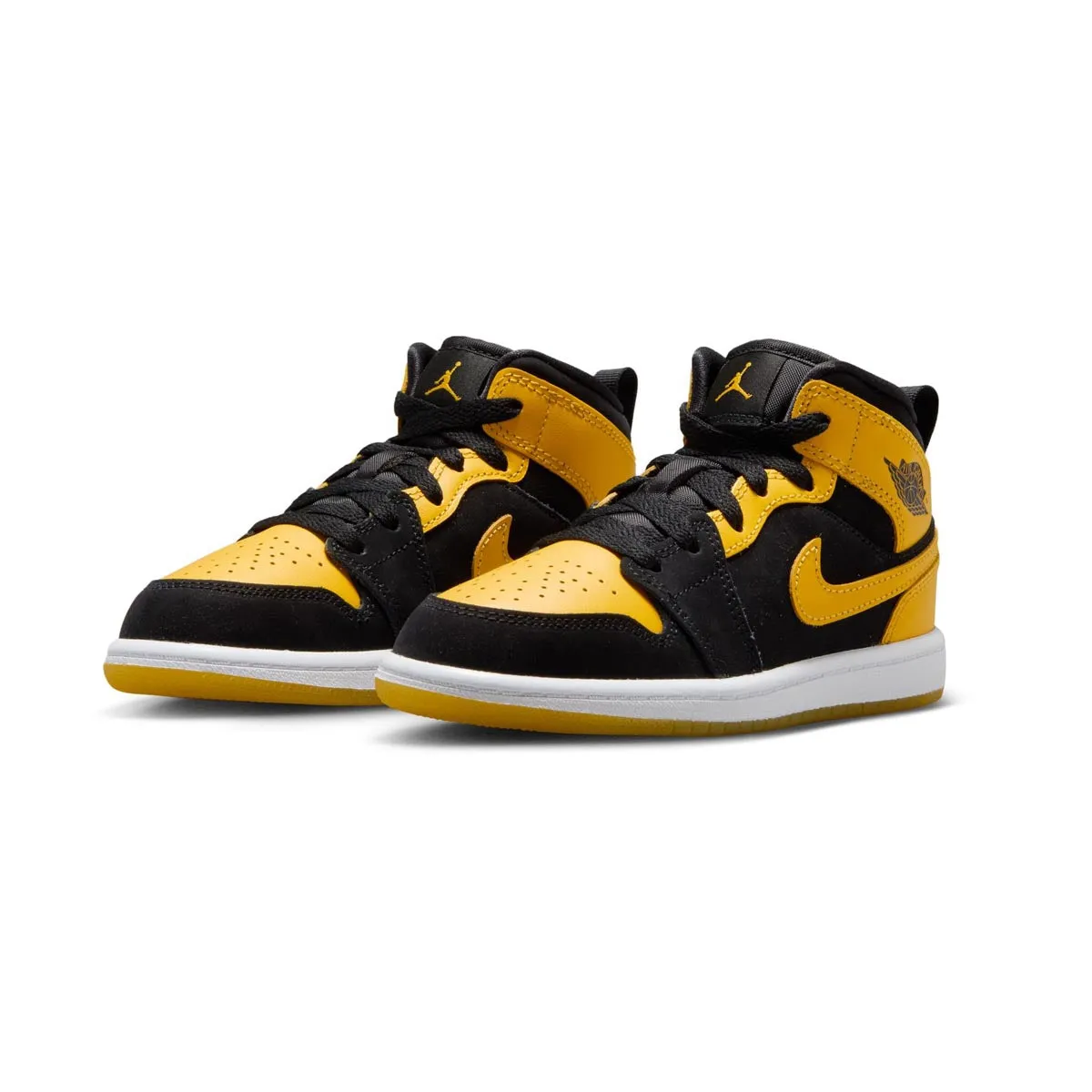 Jordan 1 Mid SE 'Yellow Black' Little Kids' Shoes