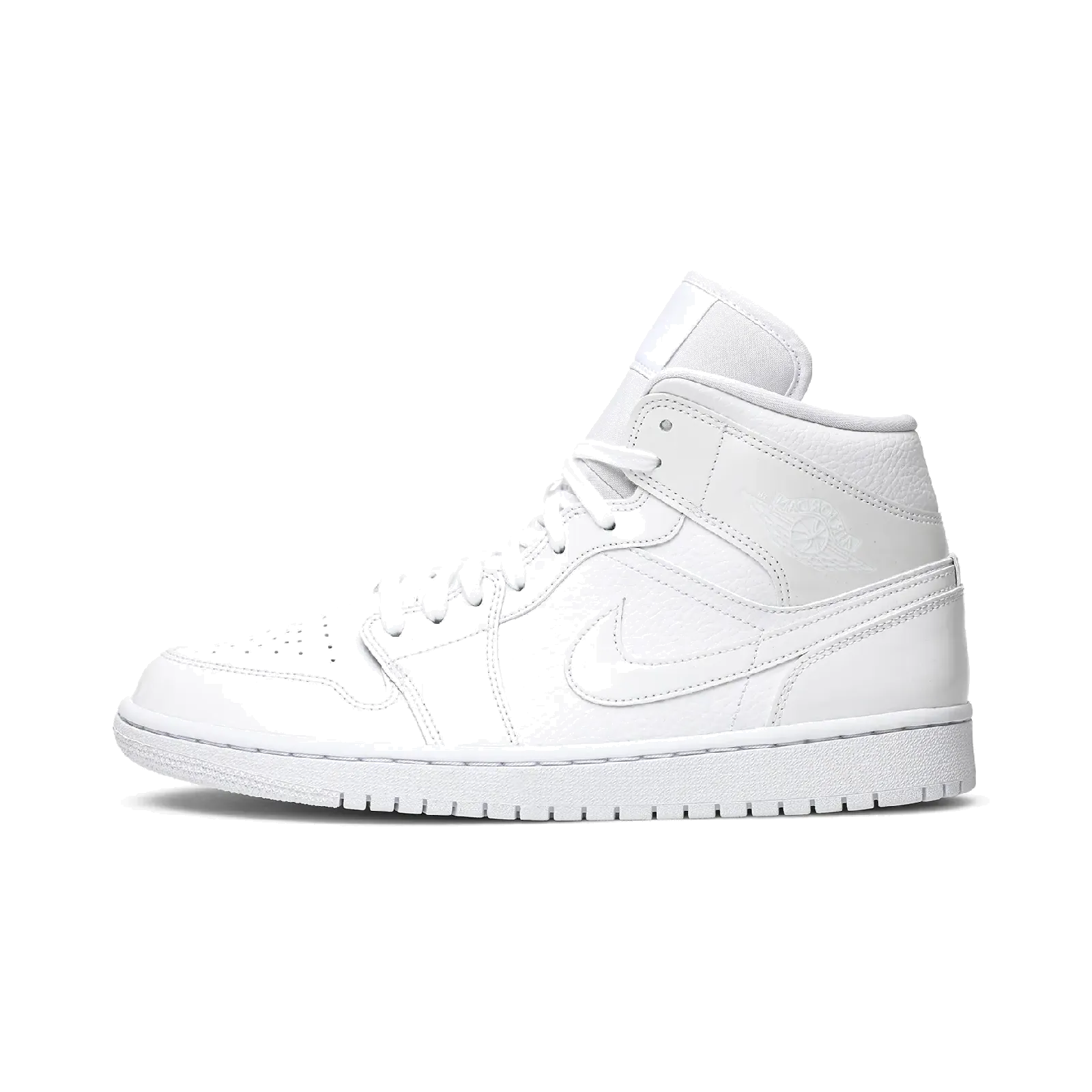 Jordan 1 Mid Triple White Patent Swoosh (Women's)